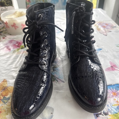 Blau glanzende boots grosse - blau,