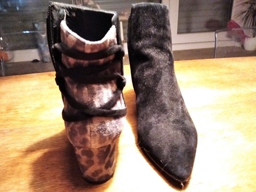 Schwarze stiefelette leder - schwarze,