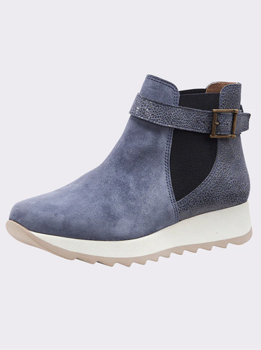 Leder stiefelette blau - blau, 38